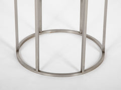 Pair of Late 20th Century Green Marble Top Brushed Aluminum Side Tables