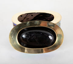 A Blue Multi Colored Art Glass Box by Well Known Glass Artist Jack Ink