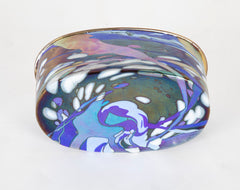 A Blue Multi Colored Art Glass Box by Well Known Glass Artist Jack Ink