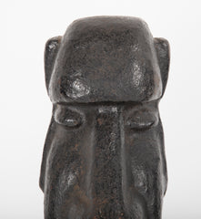 20th Century Cast Iron Andirons in the Form of the Easter Islands Stone Statues