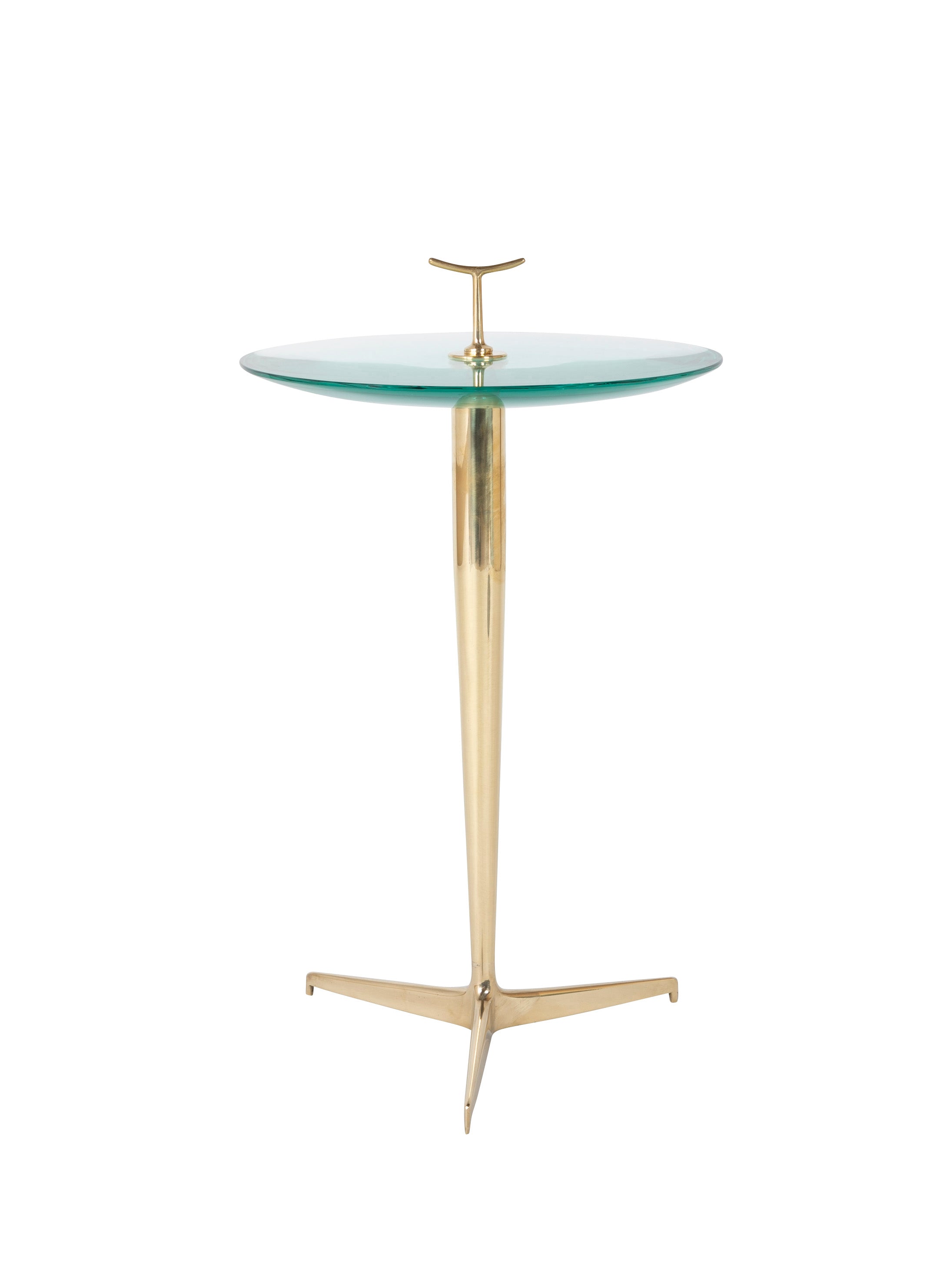 Brass Occasional Table with Glass Top by Giuseppe Ostuni