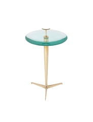 Brass Occasional Table with Glass Top by Giuseppe Ostuni