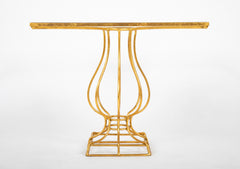 Pair of Mid-Century Gilt Iron Glass Top Tables