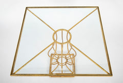 Pair of Mid-Century Gilt Iron Glass Top Tables