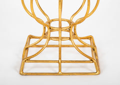 Pair of Mid-Century Gilt Iron Glass Top Tables