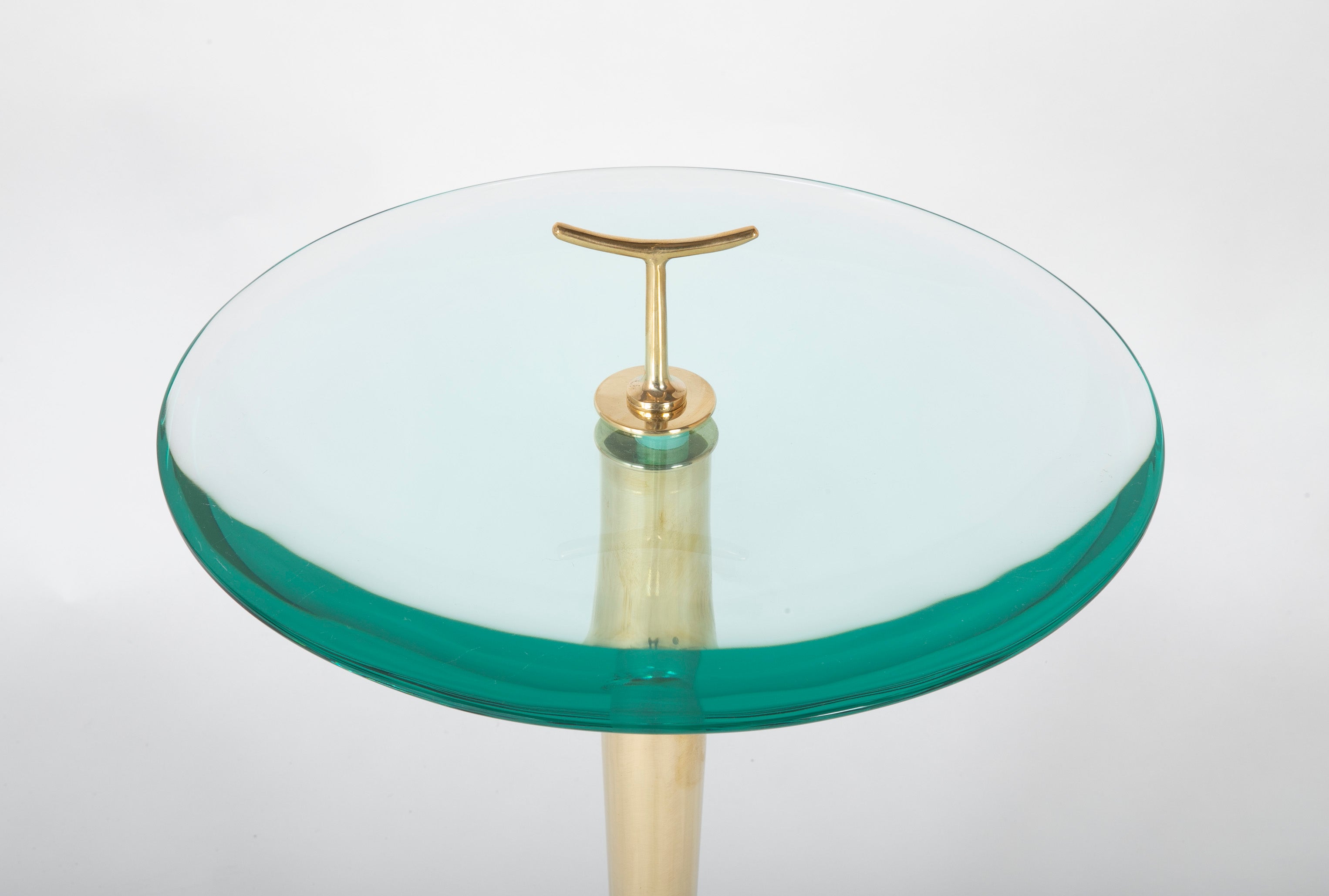 Brass Occasional Table with Glass Top by Giuseppe Ostuni