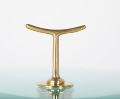 Brass Occasional Table with Glass Top by Giuseppe Ostuni