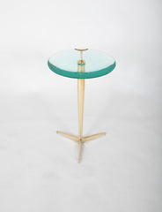 Brass Occasional Table with Glass Top by Giuseppe Ostuni