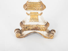 Pair of Carved Altar Sticks in White/Gilt Finish