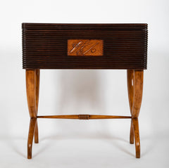 Beechwood Sewing Chest with Inlaid Top Attributed to Luigi Scremin