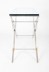 A John Vesey Console Table of Aluminium, Glass and Brass