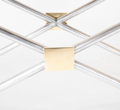 A John Vesey Console Table of Aluminium, Glass and Brass