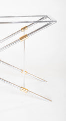 A John Vesey Console Table of Aluminium, Glass and Brass