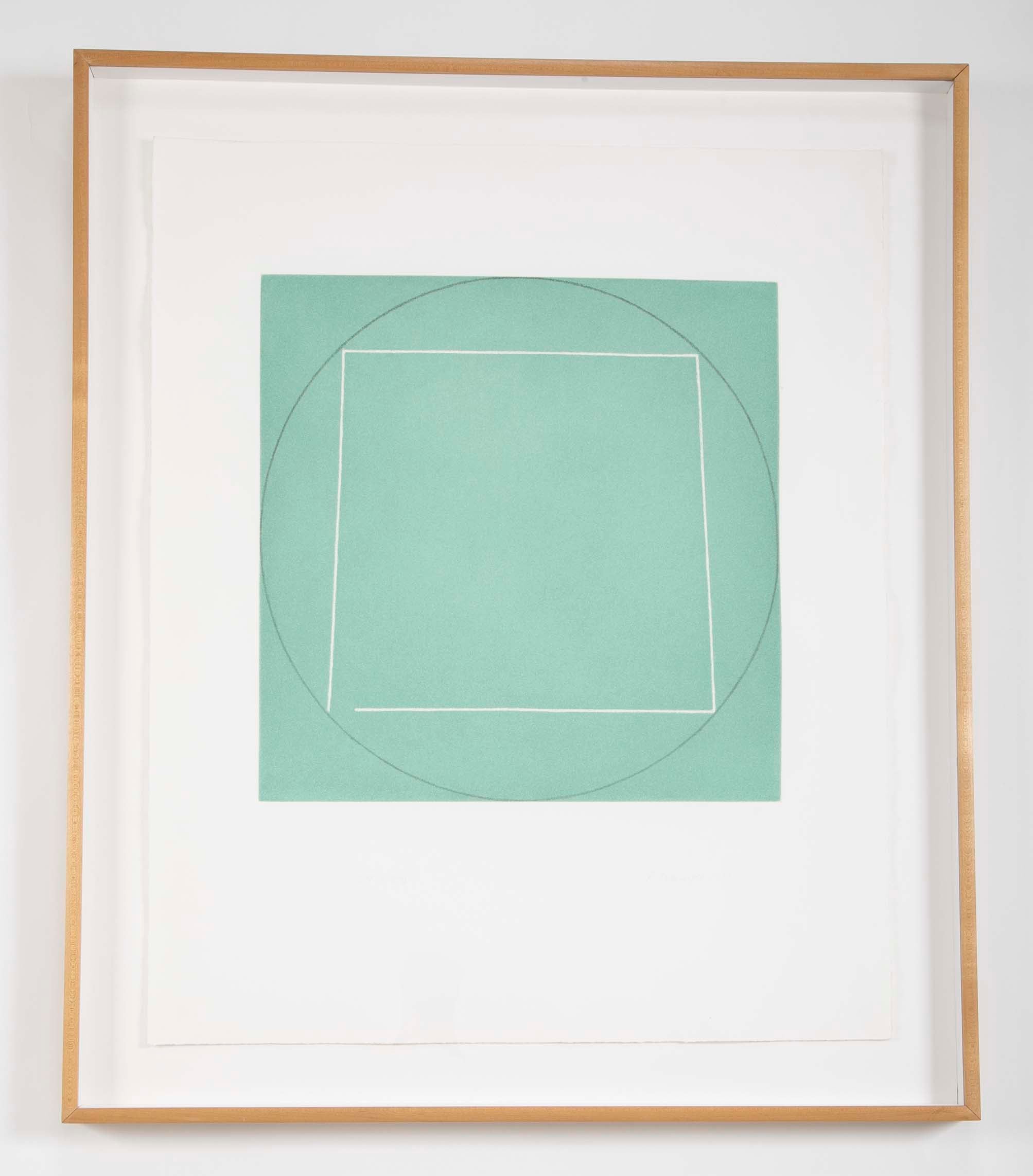 Robert Mangold, Aquatint Etching Titled "Distorted Square Within a Circle"