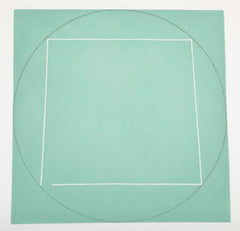 Robert Mangold, Aquatint Etching Titled "Distorted Square Within a Circle"