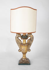 Carved Gilt Wood Urn Lamp