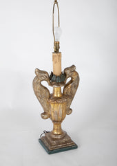 Carved Gilt Wood Urn Lamp