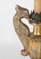 Carved Gilt Wood Urn Lamp