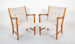 Pair of Mid-Century Danish Beechwood Easy Chairs