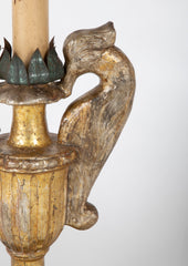 Carved Gilt Wood Urn Lamp