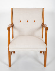 Pair of Mid-Century Danish Beechwood Easy Chairs