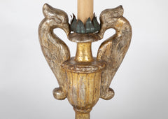 Carved Gilt Wood Urn Lamp