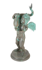 Bronze Fountain of a Putti Carrying a Dolphin