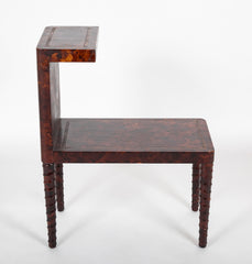 Tortoiseshell Leather Side Table by William Haines