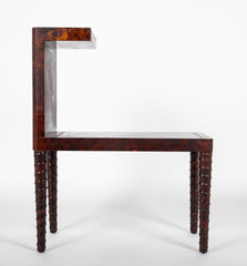 Tortoiseshell Leather Side Table by William Haines
