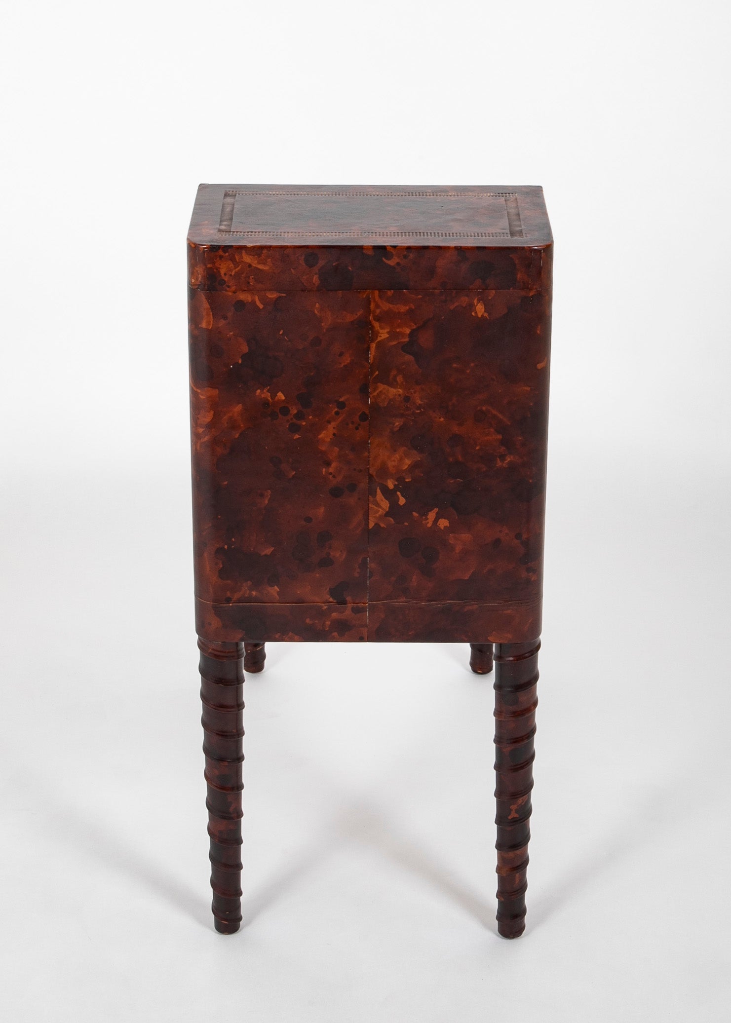 Tortoiseshell Leather Side Table by William Haines