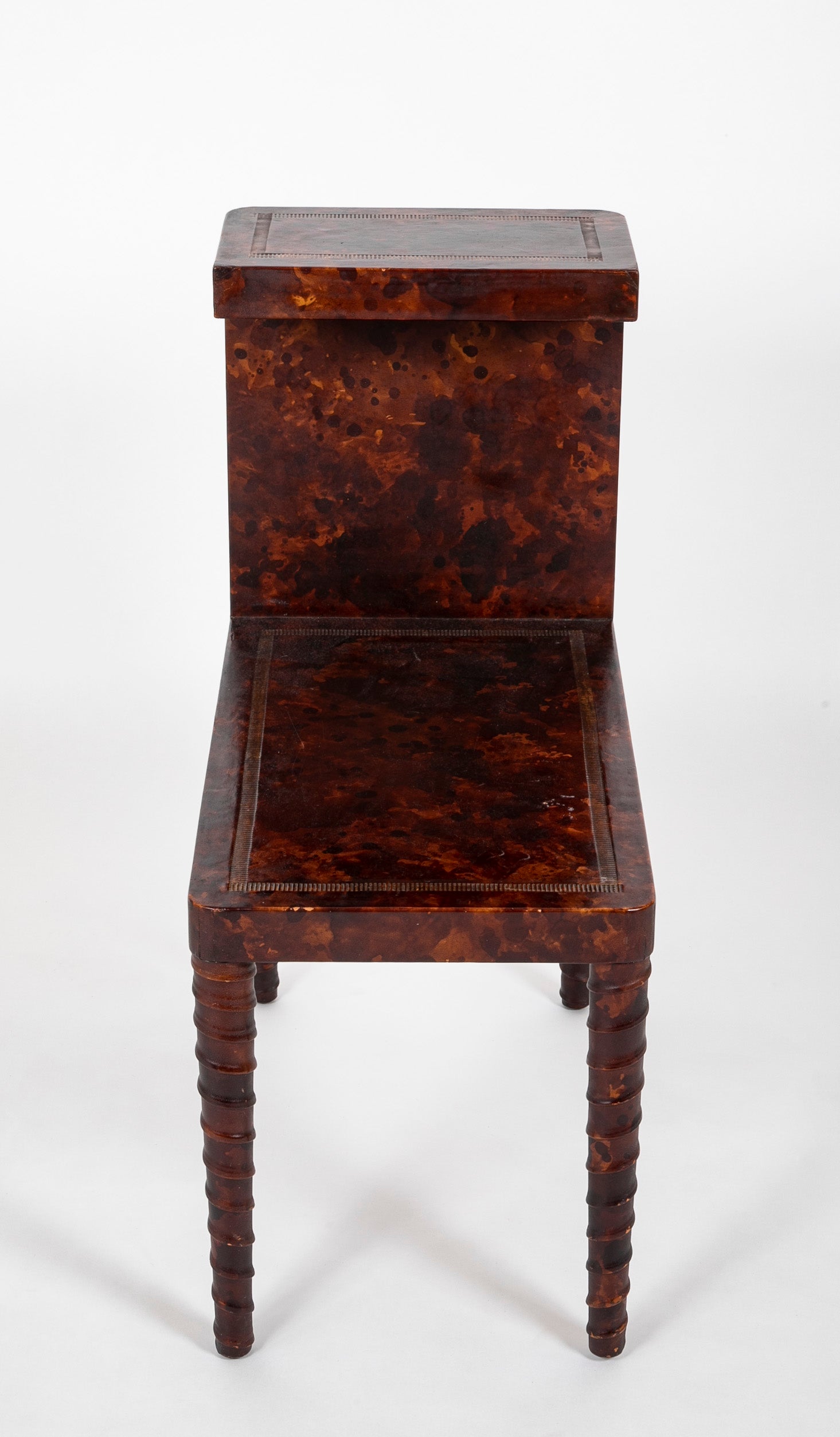 Tortoiseshell Leather Side Table by William Haines