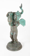 Bronze Fountain of a Putti Carrying a Dolphin