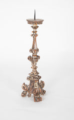 Pair of Hand Carved Altar Sticks in Silver Gilt Finish