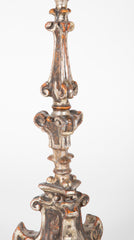 Pair of Hand Carved Altar Sticks in Silver Gilt Finish