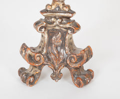 Pair of Hand Carved Altar Sticks in Silver Gilt Finish