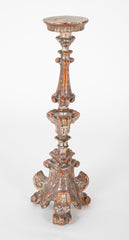 Pair of Hand Carved Altar Sticks in Silver Gilt Finish