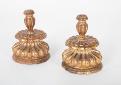 Pair of Late 19th Century Italian Gilded Terracotta Candlesticks