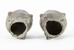 Pair of Early 19th Century Bronze Buddha Heads