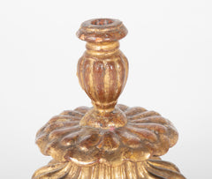 Pair of Late 19th Century Italian Gilded Terracotta Candlesticks
