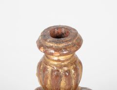 Pair of Late 19th Century Italian Gilded Terracotta Candlesticks