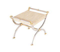 Maison Jansen Attributed Steel and Brass Bench