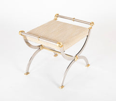 Maison Jansen Attributed Steel and Brass Bench