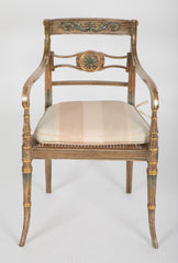 Pair of English Regency Painted Armchairs