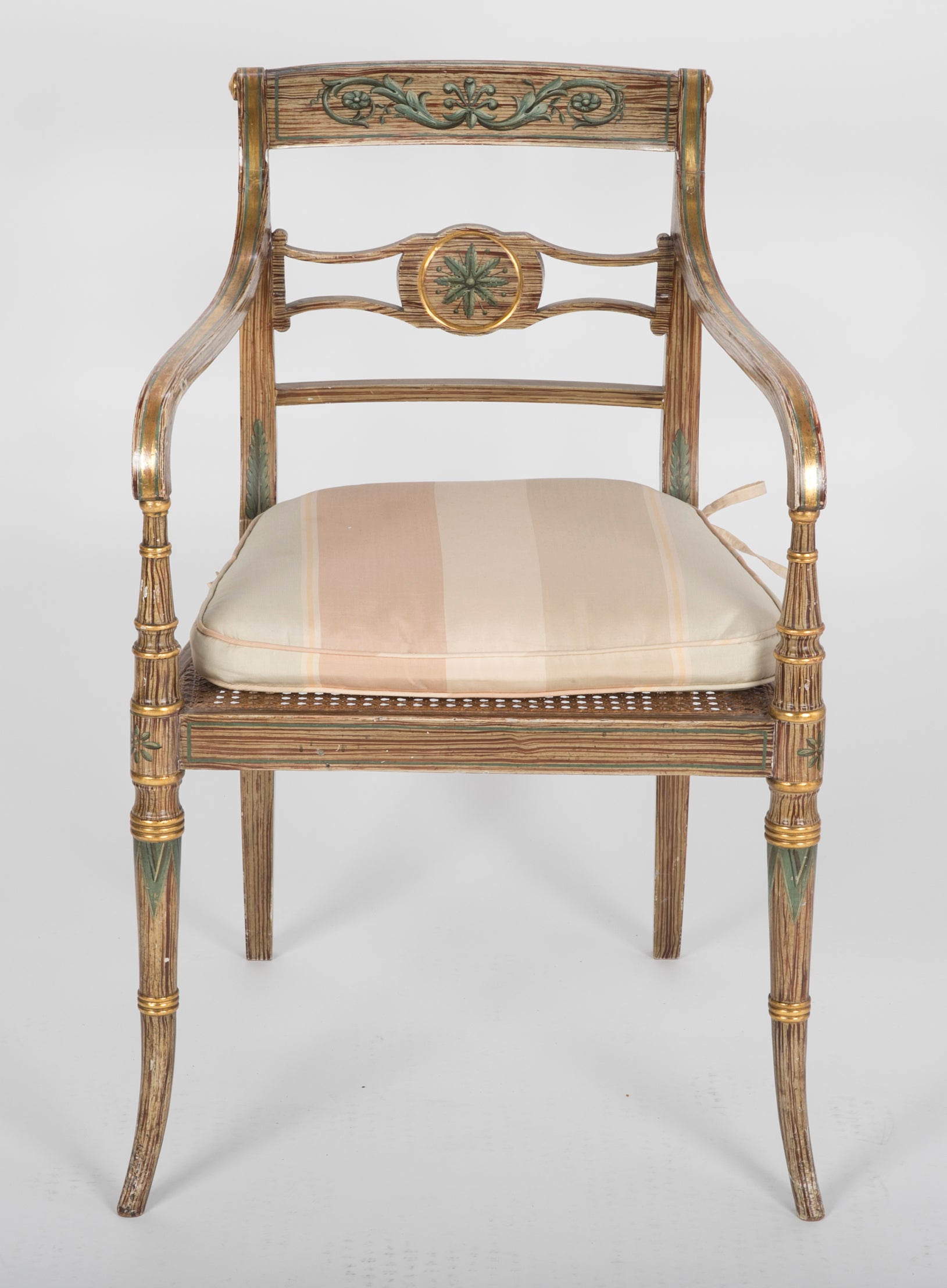 Pair of English Regency Painted Armchairs
