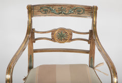 Pair of English Regency Painted Armchairs