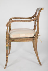 Pair of Early 19th Century English Regency Painted Armchairs