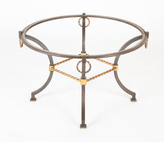 A Round Wrought Iron & Eglomise Coffee Table