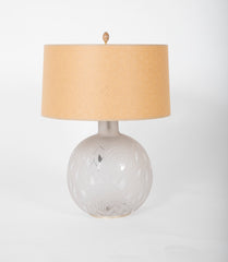 Jean Boris Lacroix Etched Glass Lamp in Rounded Form