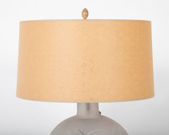 Jean Boris Lacroix Etched Glass Lamp in Rounded Form