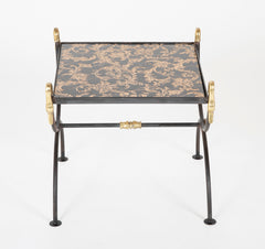 Three Piece Iron and Brass Coffee Table with Versace Insets